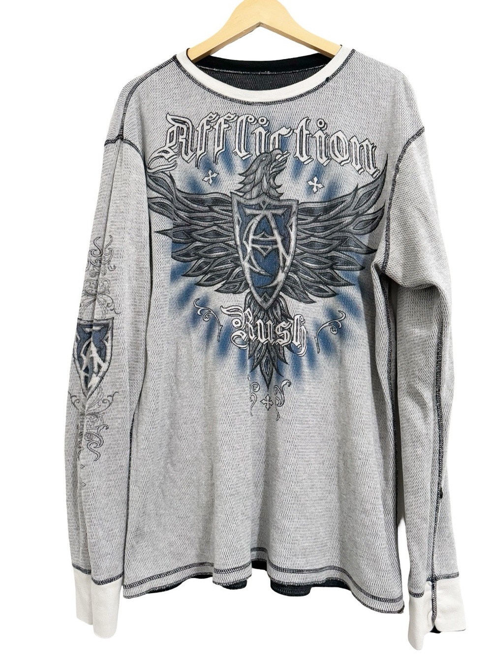 Affliction Georges St. Pierre Long Sleeve Reversible Thermal Shirt 2XL